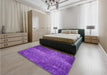 Patterned Crimson Purple Rug in a Bedroom, pat2298pur