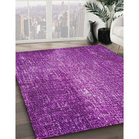 Patterned Dark Violet Purple Novelty Rug, pat2298