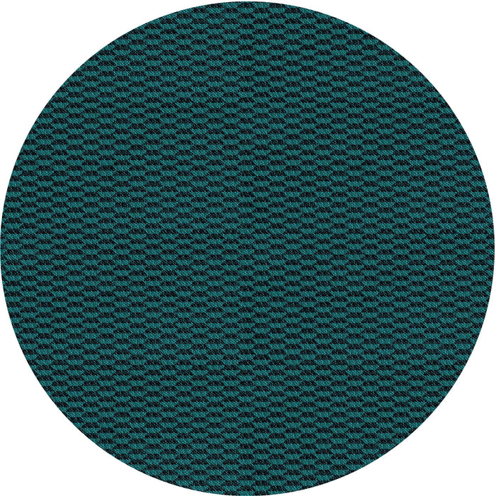 Square Patterned Dark Cyan Green Rug, pat2299lblu