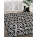 Patterned Mid Gray Novelty Rug in Family Room, pat229