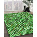 Patterned Deep Emerald Green Rug in Family Room, pat230grn