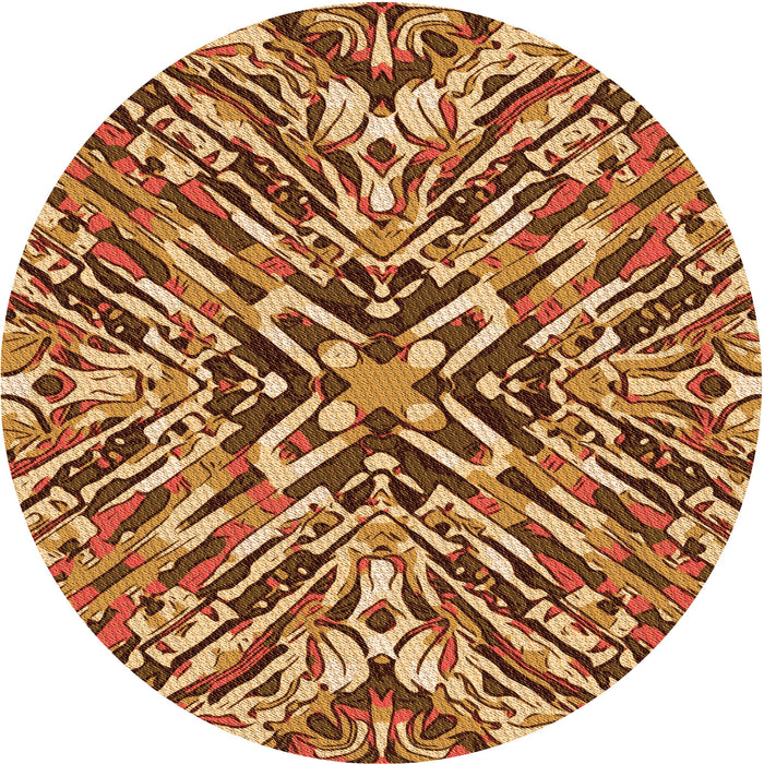 Square Patterned Orange Rug, pat230org