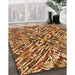 Patterned Orange Rug in Family Room, pat230org
