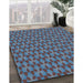 Machine Washable Transitional Blue Rug in a Family Room, wshpat2300lblu