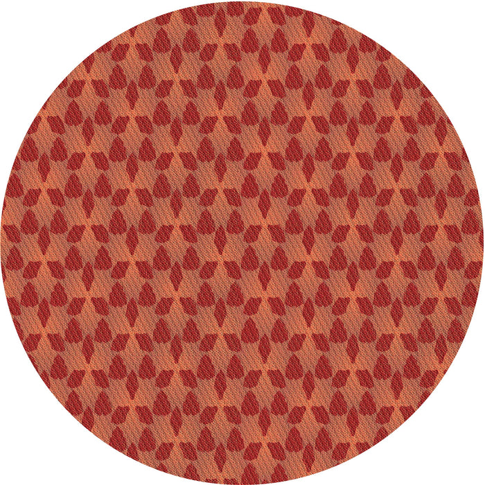 Square Patterned Orange Red Orange Rug, pat2300org