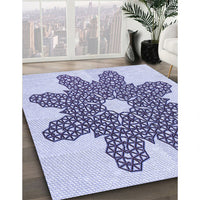 Patterned Blue Rug, pat2301blu