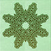 Round Patterned Green Rug, pat2301grn