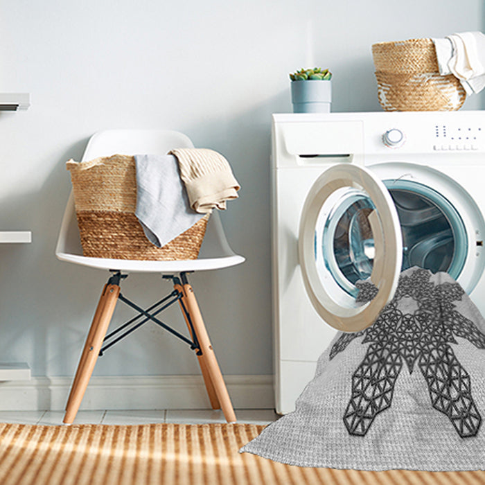 Machine Washable Transitional Gainsboro Gray Rug in a Washing Machine, wshpat2301gry