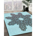 Patterned Blue Rug in Family Room, pat2301lblu
