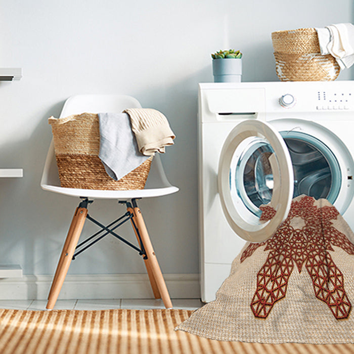 Machine Washable Transitional Red Rug in a Washing Machine, wshpat2301org