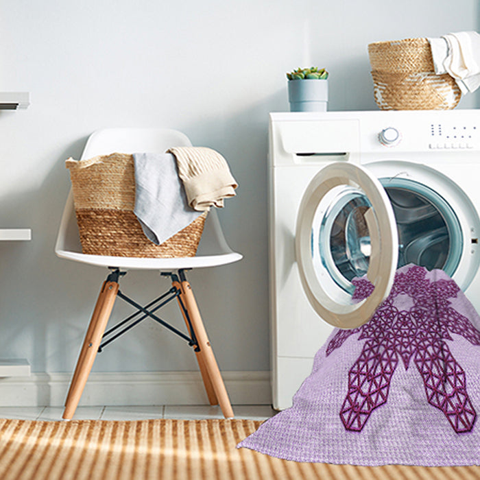 Machine Washable Transitional Orchid Purple Rug in a Washing Machine, wshpat2301pur