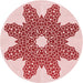 Square Patterned Red Rug, pat2301rd