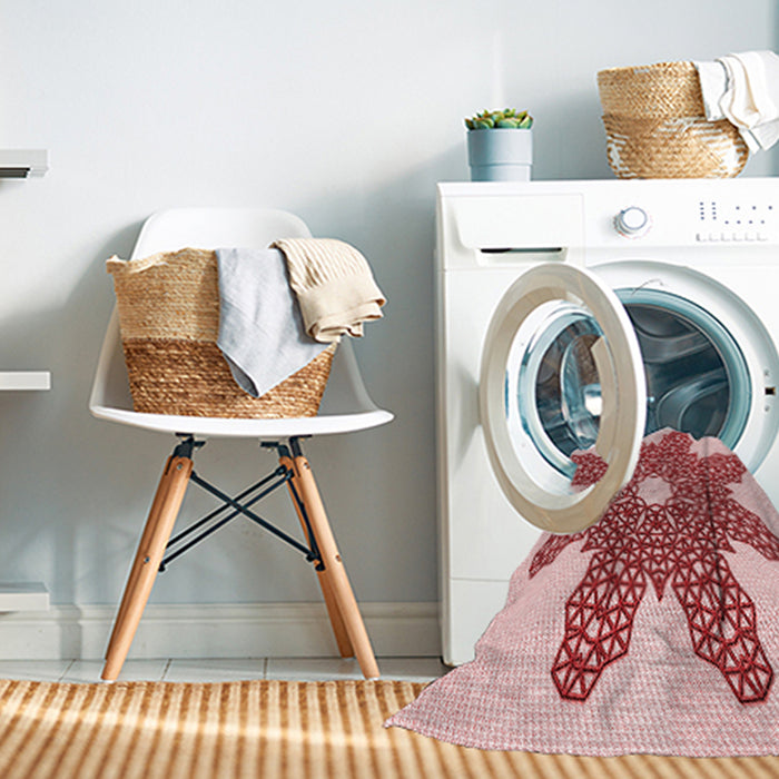 Machine Washable Transitional Red Rug in a Washing Machine, wshpat2301rd