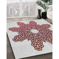 Patterned Chestnut Brown Novelty Rug, pat2301