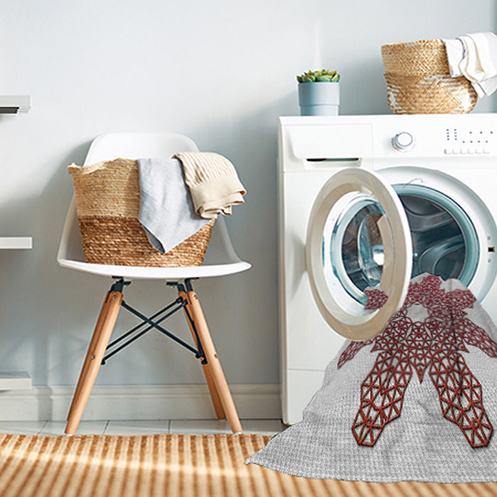 Machine Washable Transitional Chestnut Brown Rug in a Washing Machine, wshpat2301