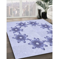 Patterned Lavender Blue Rug, pat2302blu