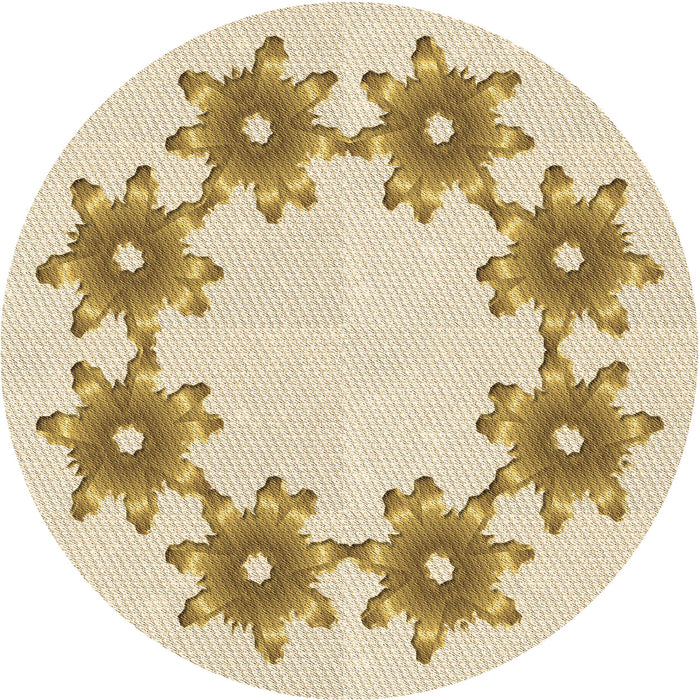 Square Patterned Vanilla Gold Rug, pat2302brn