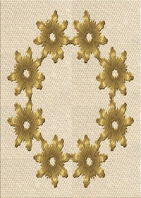 Machine Washable Transitional Vanilla Gold Rug, wshpat2302brn