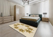 Patterned Vanilla Gold Rug in a Bedroom, pat2302brn