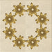 Round Patterned Vanilla Gold Rug, pat2302brn