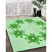 Machine Washable Transitional Light Green Rug in a Family Room, wshpat2302grn