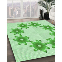 Patterned Light Green Rug, pat2302grn