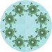 Square Patterned Seafoam Green Rug, pat2302lblu