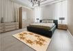 Patterned Orange Rug in a Bedroom, pat2302org