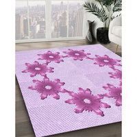 Patterned Crimson Purple Rug, pat2302pur