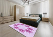 Patterned Crimson Purple Rug in a Bedroom, pat2302pur