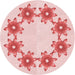 Square Machine Washable Transitional Light Rose Pink Rug in a Living Room, wshpat2302rd