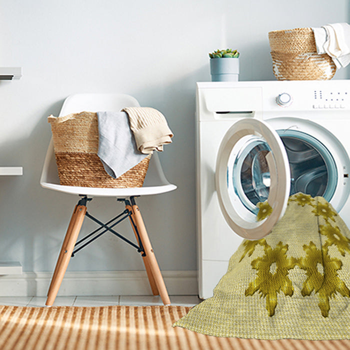Machine Washable Transitional Orange Gold Rug in a Washing Machine, wshpat2302yw