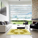 Square Patterned Orange Gold Rug in a Living Room, pat2302yw