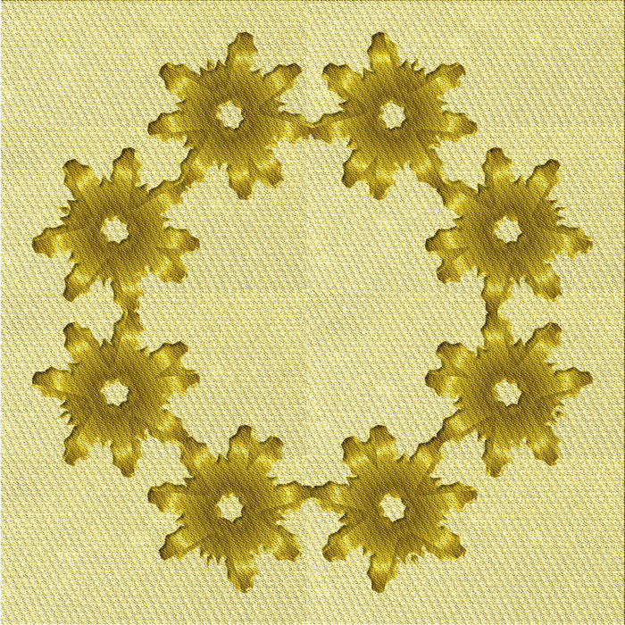 Round Patterned Orange Gold Rug, pat2302yw