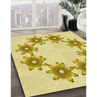 Patterned Orange Gold Rug, pat2302yw