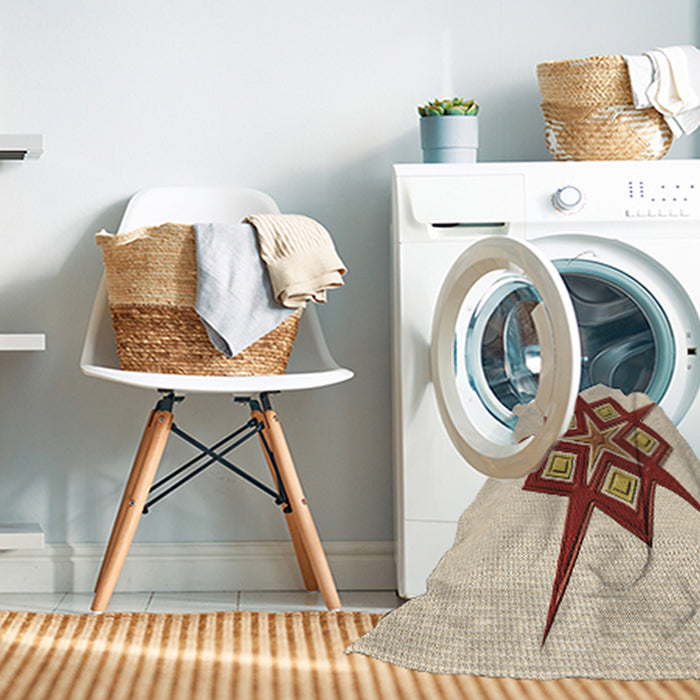 Machine Washable Transitional Vanilla Gold Rug in a Washing Machine, wshpat2303brn