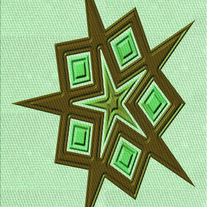 Patterned Green Rug, pat2303grn