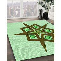 Patterned Green Rug, pat2303grn