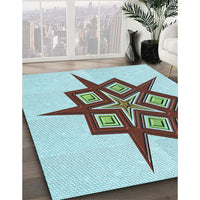 Patterned Electric Blue Rug, pat2303lblu