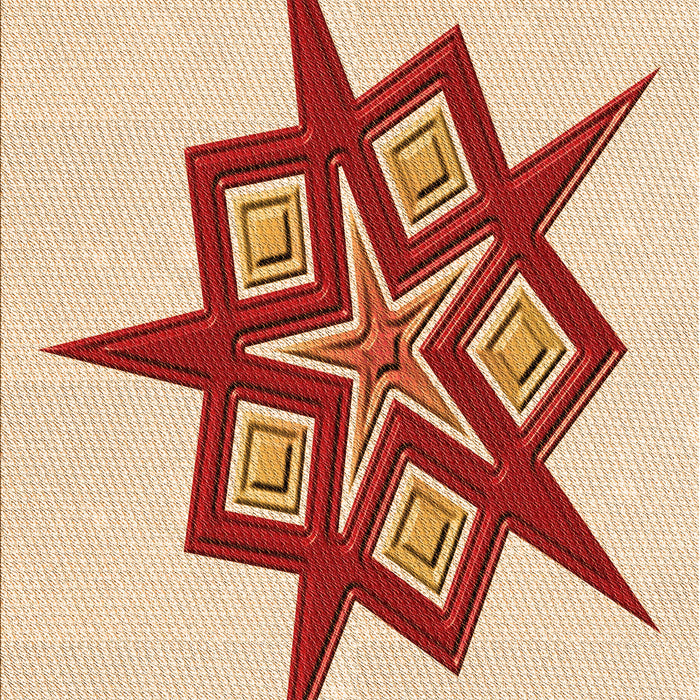 Patterned Orange Rug, pat2303org