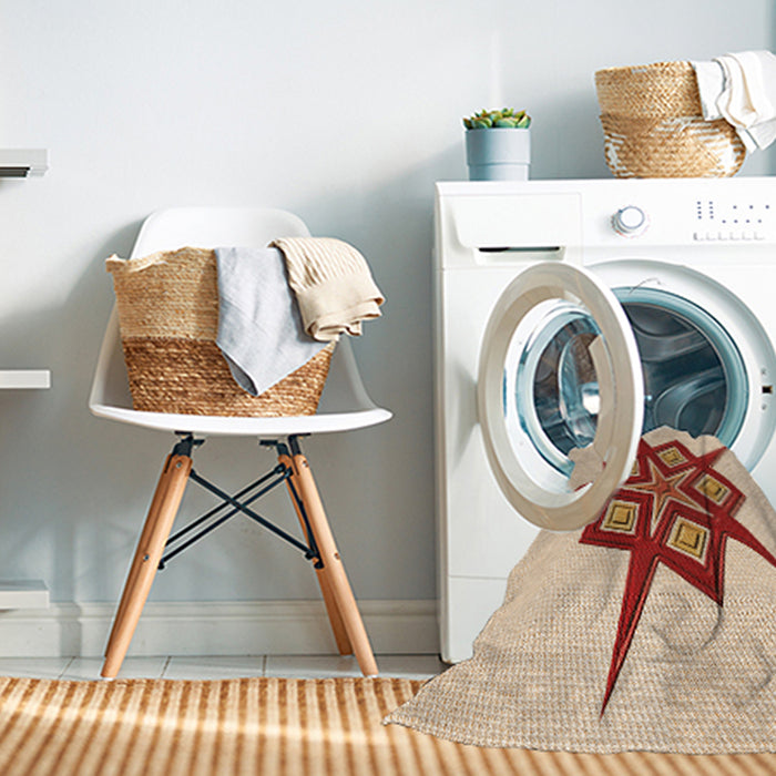 Machine Washable Transitional Orange Rug in a Washing Machine, wshpat2303org