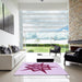 Square Patterned Magenta Pink Rug in a Living Room, pat2303pur