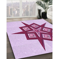 Patterned Magenta Pink Rug, pat2303pur