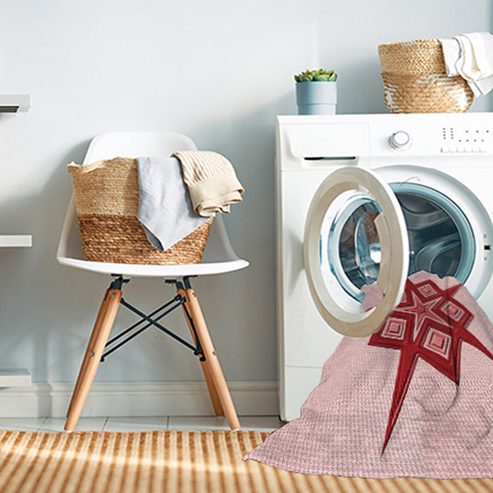 Machine Washable Transitional Red Rug in a Washing Machine, wshpat2303rd