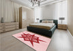 Patterned Red Rug in a Bedroom, pat2303rd