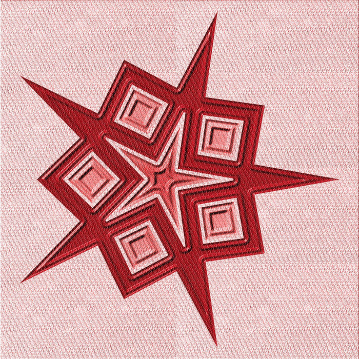 Round Patterned Red Rug, pat2303rd