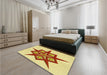 Patterned Orange Rug in a Bedroom, pat2303yw