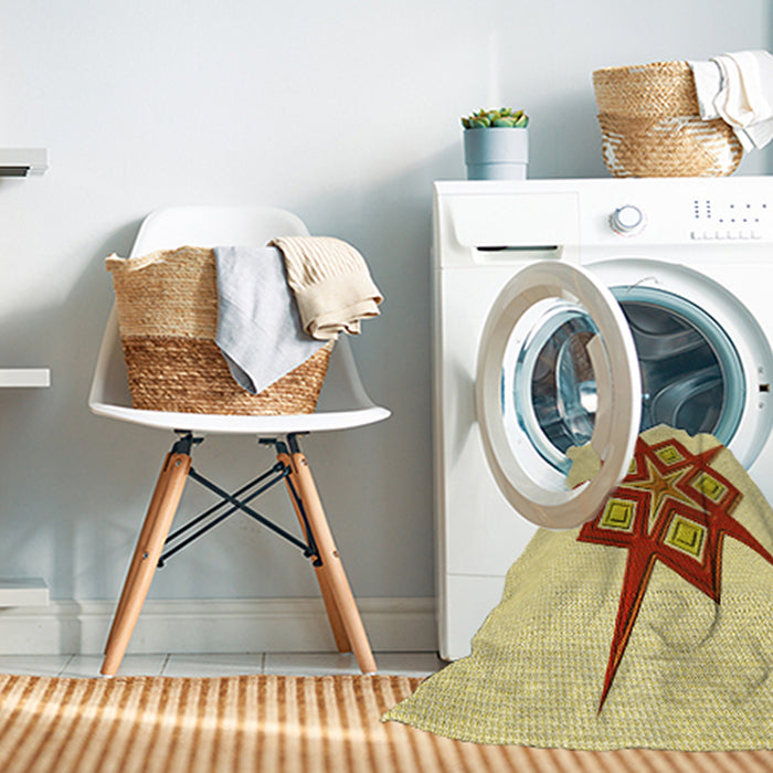 Machine Washable Transitional Orange Rug in a Washing Machine, wshpat2303yw