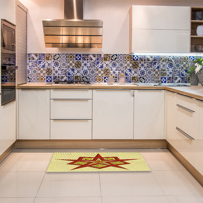 Patterned Orange Rug in a Kitchen, pat2303yw