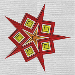 Square Patterned Rust Pink Novelty Rug, pat2303